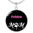thumbnail image 1 of Foldex Cat Mom Necklace Circle Pendant Stainless Steel or 18k Gold 18-22", 1 of 7