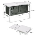 thumbnail image 2 of Gymax Table de Camping Pliant en Aluminium à Hauteur Réglable avec Organisateur de Rangement Gris, 2 of 10