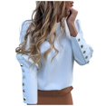 thumbnail image 1 of 2025 Femmes Tunique Unie à Col Rond T-Shirts pour Femmes Col Manches Longues Chemise Chemise en Lin pour Femmes Blouse Tunique Ample, 1 of 8