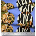 thumbnail image 2 of Soimoi Blue polyester Crepe Fabric Leopard & Wild Animal Skin Fabric Prints by Yard 52 Inch Wide, 2 of 3