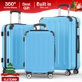 thumbnail image 3 of Sunbee 3 Piece Luggage Sets Hardshell Lightweight Suitcase with TSA Lock Spinner Wheels, Light Blue, 3 of 8