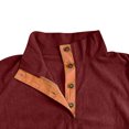 thumbnail image 3 of Besolor Mens Corduroy Sweatshirts Color Block Lapel Collar Button up Pullover Mock Neck Long Sleeve Sweaters Tops, 3 of 6
