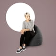 thumbnail image 3 of Gouchee Home Alfa Black Bean Bag Chair – Soft Velour Polyester Fabric with Polystyrene Bead Filling, Suitable for Adults and Teens, Lightweight & Portable Seating for Dorm or Living Room, 3 of 7