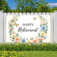 thumbnail image 3 of Floral Design Retirement Celebration Banner Decorative Flower Pattern Happy Retirement for Retirement Party Office Celebration Indoor Decoration, 3 of 5