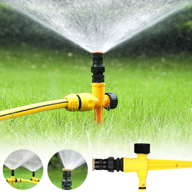 JWshufel 360 Degree Rotating Garden Sprinkler System for Even Water Distribution with Adjustable Spray for Irrigation and Kids Play Easy Install with 1 2 Inch US Standard Fittings