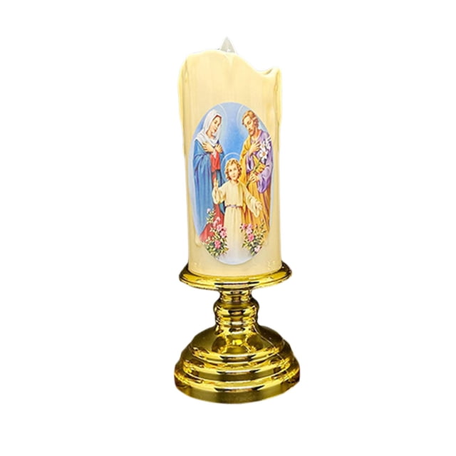 Lipstore Candle Light Prayer Waterproof Pillar Light for Decoration Religious Wedding Embrace