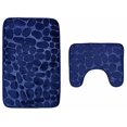 thumbnail image 1 of Set of 2 Anti Slip Bath Mat and Pedestal Rug for Bathroom Machine Washable (50 * 80 + 40 * 50cm) - Blue, 1 of 5