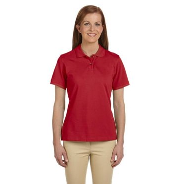Harriton Polo à Manches Courtes en Piqué de Coton Filé à l'Anneau pour Femmes 6 oz