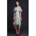 thumbnail image 2 of Bimba Robe Droite Évasée à Épaules Dénudées pour Femmes à Volants devant Imprimée Oiseau Rose - Grand, 2 of 6