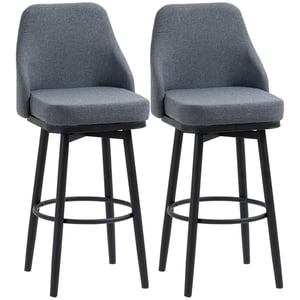 HOMCOM Bar Tabourets à barres de hauteur Ensemble de 2 360° Tabourets pivotants avec jambes en acier