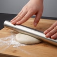 thumbnail image 1 of Rvkxad Stainless Steel Rolling Pin Silver, 30x2.5x2.5cm Non Stick Kitchen Tool for Dough Dumpling Wrappers, Professional Baking Roller, 1 of 6