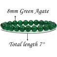 thumbnail image 2 of Angelstones Green Agate Gemstone 8mm Round Beads Stretch Bracelet 7 Inch Unisex, 2 of 5
