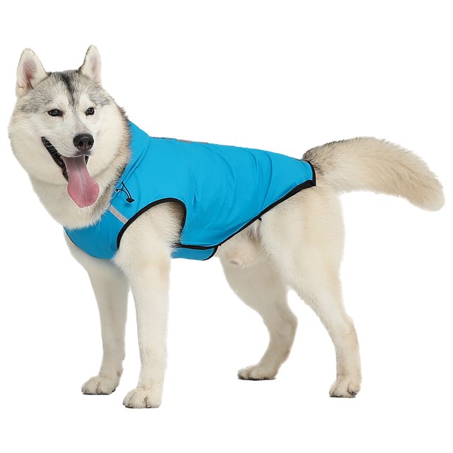 letairis Adjustable Hood Poncho For Small Medium Large Dogs Easy To Put On Dog Stylish And Dry High Blue M