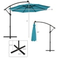 thumbnail image 2 of Gymax 10ft Solar Patio Umbrella Outdoor Offset Hanging Umbrella w/ 40 LED Lights Turquoise, 2 of 10