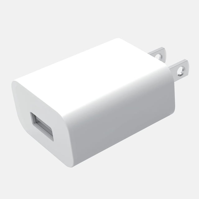 onn . Chargeur Mural USB-A 5V/1A Charger Blanc au design Rectangulaire compact, Doté d'Un Seul port USB-A et de Deux Broches Métalliques Plates pour Prises Nord-Américaines standard, Convient pour Charger des Appareils USB à la Maison Ou en Déplacement.