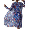 thumbnail image 2 of MAWCLOS Women Bathing Suit Ruched Swimsuit Three Pieces Swim Bikini Set Push Up Seaside Floral Print Swimming Suits Dark Blue M, 2 of 3
