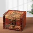 thumbnail image 3 of Xuanheng Rustic En Box with Lock Handmade Lockable Box Holder Jewellery Trinket Box for C, 3 of 5