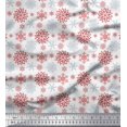thumbnail image 1 of Soimoi Georgette Viscose Fabric Snowflake Artistic Print Fabric by the Yard 42 Inch Wide, 1 of 3