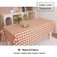 thumbnail image 2 of XmhyTop-A Rustic Plaid Tassel Tablecloth-Country Buffalo Check Cotton Table Cloth for Spring Fall Thanksgiving Farmhouse Kitchen Dining Restaurant Decoration(Rectangle/Oblong, 55x70, Orange), 2 of 3
