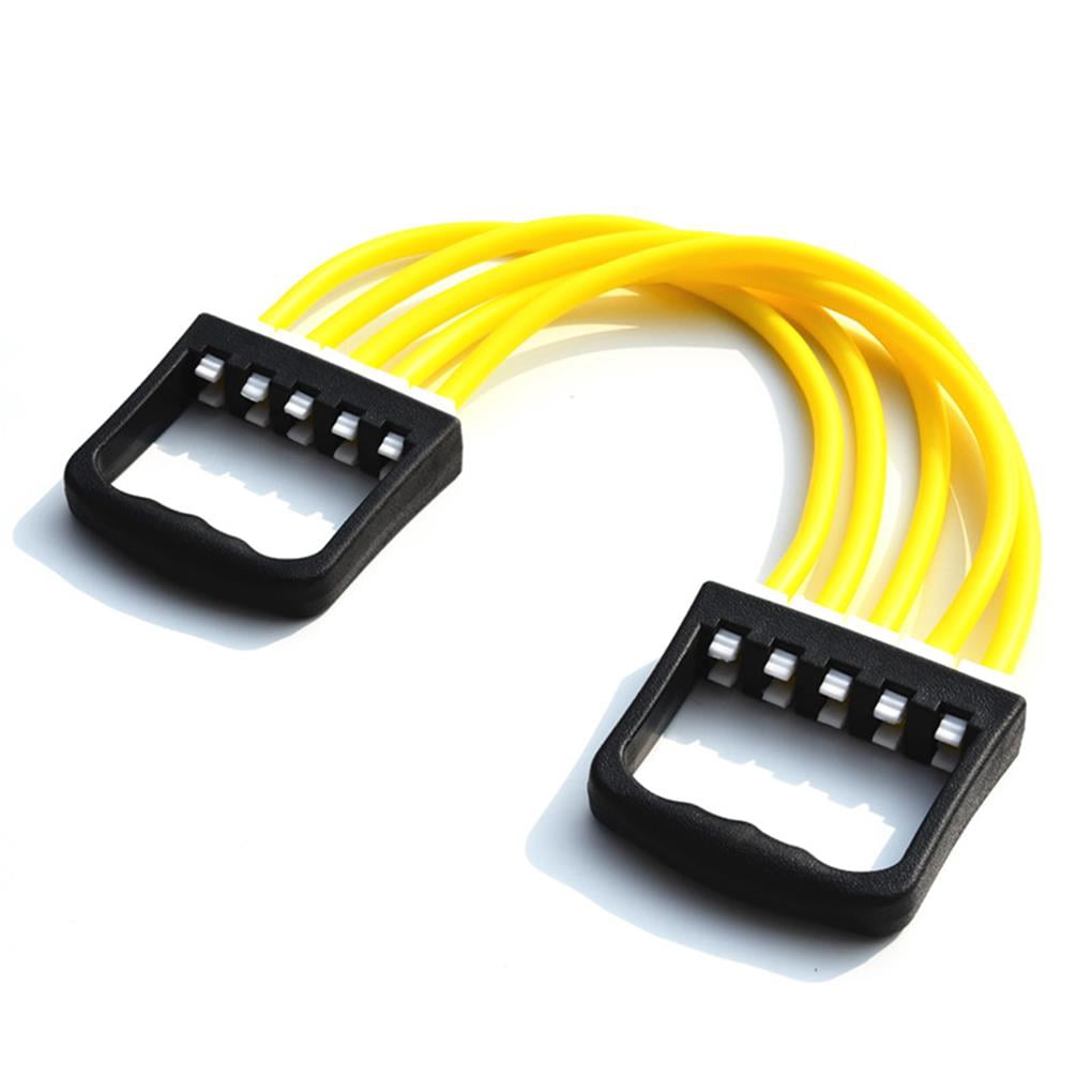 VONKY Indoor Sport Chest Expander Puller Home Gym Adjustable 5 Tubes Resistance Band Fitness Resistance Cable Yellow