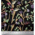 thumbnail image 3 of Soimoi Satin Silk Fabric Dry Tree,Leaves & Flower Panel Printed Fabric 1 Yard 42 Inch Wide, 3 of 3