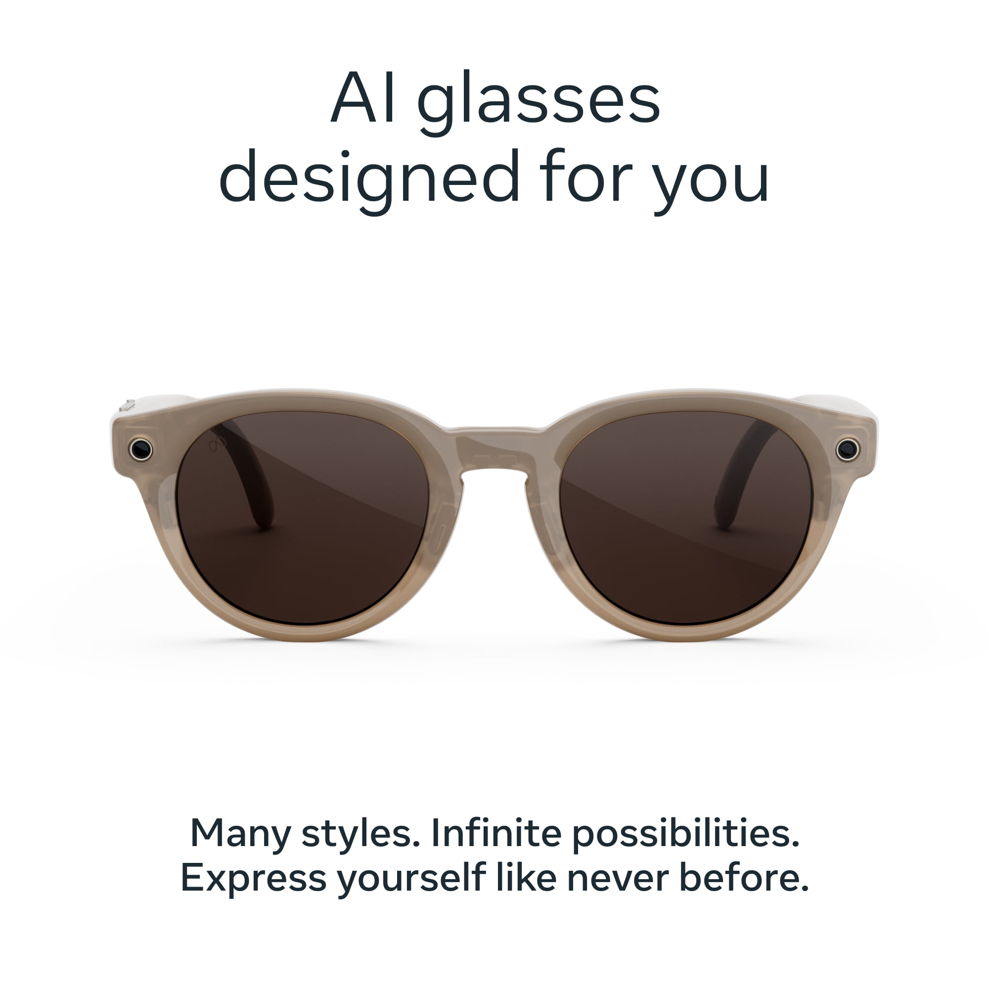 Meta Glasses, Nova Standard AI Glasses, Sandstone, Chocolate Lenses
