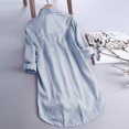 thumbnail image 4 of Femmes Manches Longues Bouton vers le Bas Chemises Décontractée Coupe Ample Tops V Cou Doux Chemisier Tunique, 4 of 6