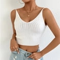 thumbnail image 4 of Plebaso Women's V Neck Spaghetti Strap Cami Tops Sleeveless Crop Tank Tops Knit Basic Going out Shirts, 4 of 7