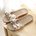 thumbnail image 2 of Pantoufles pour Femmes Pantoufles Sandales de Plage Femmes Féminin Nœud en Lin de Lin Sandales de Plage Chaussures de Plage Sandales Pantoufle, 2 of 9