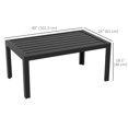 thumbnail image 3 of Outsunny Outdoor Coffee Table, Rectangle Side Table with Steel Frame, Black, 3 of 10