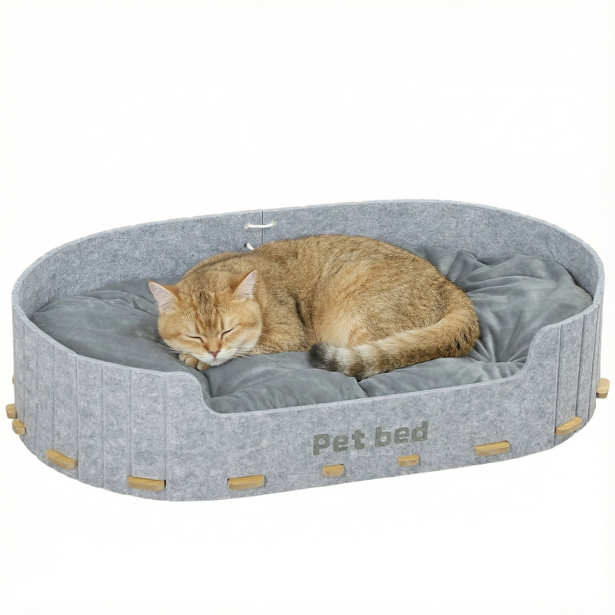 PawHut Dog Bed, Cat Bed with Sides and Washable Removable Cushion