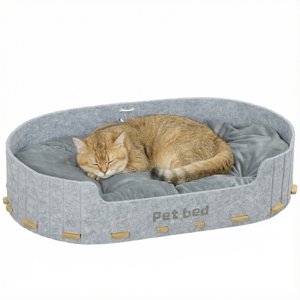 PawHut Dog Bed, Cat Bed with Sides and Washable Removable Cushion