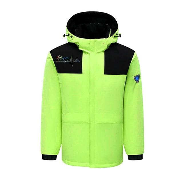 RXIRUCGD USB Intelligent Constant Temperature Heated Windproof Plus Size Coat For Men And Women Winter 4 Heated Jacket Coat( Green, Size:3XL )