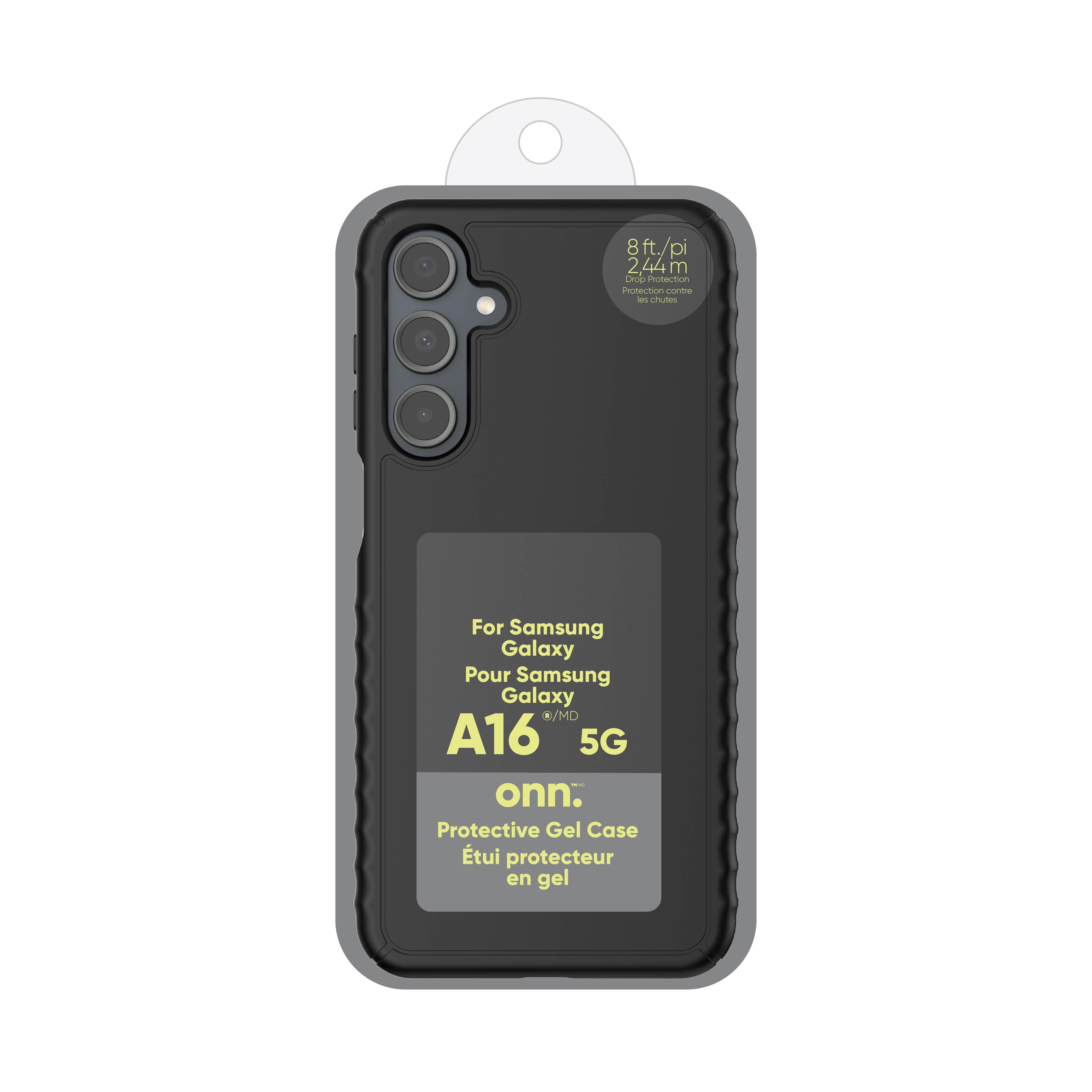 onn. Samsung Galaxy A16 5G Protective Gel Case with Corner Protection, Black