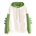 thumbnail image 1 of Pompotops Mode Femmes Décontracté Uni Manches Longues Chandail en Molleton Dinosaure Tops, 1 of 3