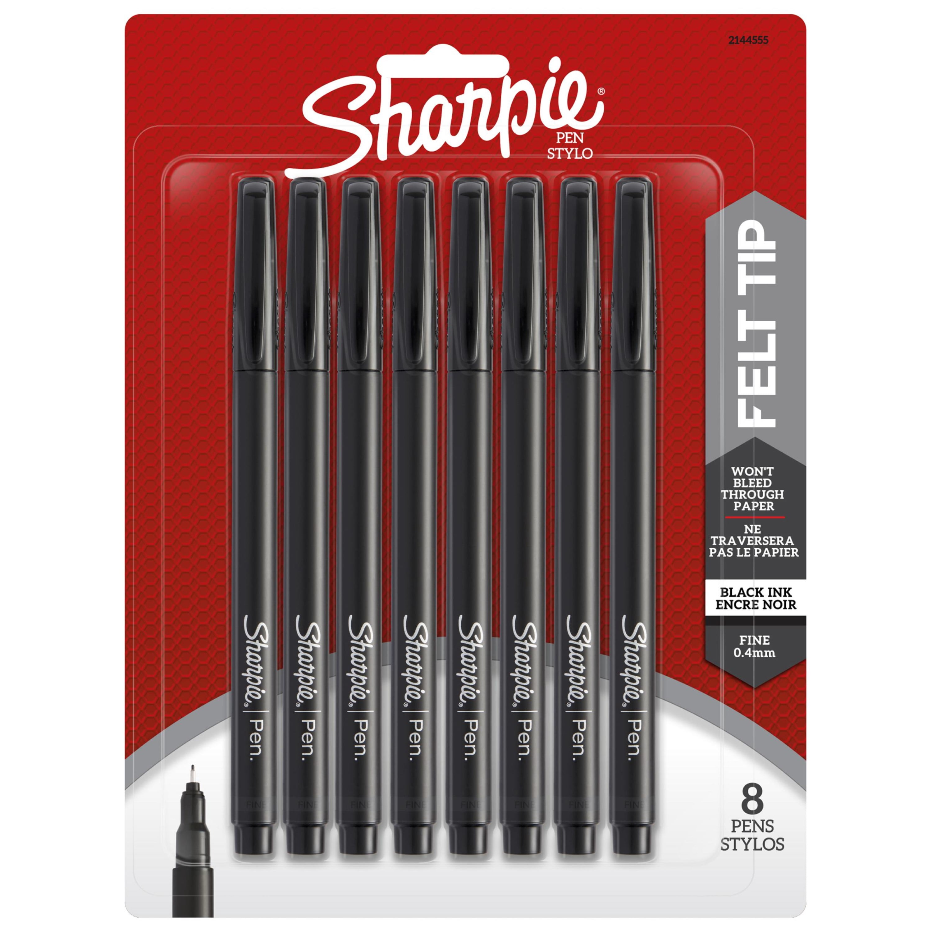Sharpie Felt Tip Pens, Fine Point (0.4 mm), Black Ink, 8 Count