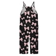 thumbnail image 5 of Girls Overall Bow Print Summer Rompers for Girls Spaghetti Strap Rompers with Pockets Girls Outfit 8-10 Y, 5 of 5