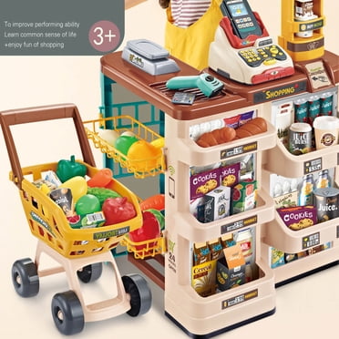 Supermarket Play House Toys,Simulation Supermarket Toys Puzzle Simulation Supermarket Toys Simulation Checkout Counter Toys Achieve More