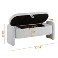 thumbnail image 4 of Kossmai Oval Lamb Fleece Fabric Storage Bench 47.24"L, 4 of 5