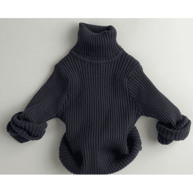 Chandail à Col Roulé à Manches Longues pour Enfants Garçons Filles pour Vacances Fête d'Anniversaire Café 6-7 Ans