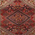 thumbnail image 1 of Ahgly Tapis d'Intérieur Lavable en Machine Carré Traditionnel Rouge Cramoisi, 4 Pieds Carré, 1 of 7