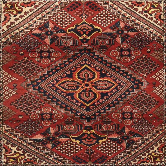 Ahgly Tapis d'Intérieur Lavable en Machine Carré Traditionnel Rouge Cramoisi, 4 Pieds Carré