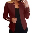 thumbnail image 4 of IMENGL Manteau cardigan Court à Col Cranté à Manches Longues d'Automne Brun, Rouge 2TG, Taille M-5TG, 4 of 7