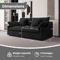 thumbnail image 3 of The Magic Home Cloud Modular Linen Sectional Sofa, Black, 3 of 14