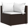 thumbnail image 2 of vidaXL 3 Piece Garden Lounge Set with Cushions Brown Poly Rattan, 2 of 5