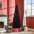thumbnail image 2 of HOMCOM 6' Artificial Christmas Tree Xmas Slim Tree Holiday Décor, Black, 2 of 10