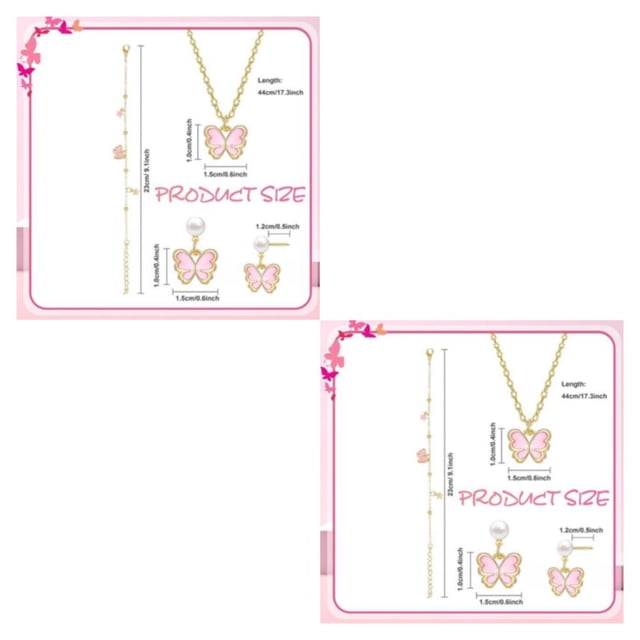 kurtrusly Necklace Earring Bracelet Ring Set Must-have For Any Fashion-conscious Girl 2Set