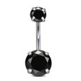 thumbnail image 1 of CabinCrafs 14G Belly Button Ring Titanium Belly Button Piercing Belly Ring Internally Threaded Navel Piercing Jewelry Gold-Black CZ, 1 of 5