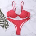 thumbnail image 3 of Faithtur Women Solid Color Adjustable Spaghetti Strap Underwire Bra + Thong, 3 of 9