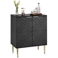 thumbnail image 1 of Eastvita Storage Cabinet - Modern Accent Cabinet with 2 Decorative Embossed Pattern Doors/Wood Buffet Cabinet with Inner Shelf for Living Room/Entryway//Kitchen in Black, 1 of 6